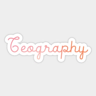 Back to School Pink and Coral Gradient Subject: Geography Sticker